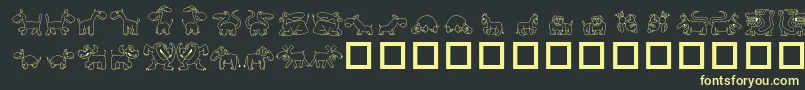TpfUbiquitous Font – Yellow Fonts on Black Background