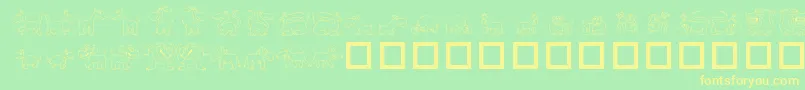TpfUbiquitous Font – Yellow Fonts on Green Background