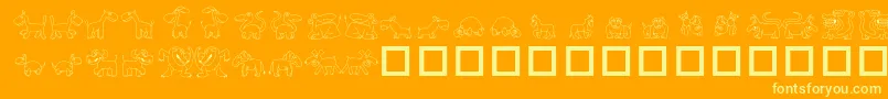 TpfUbiquitous Font – Yellow Fonts on Orange Background