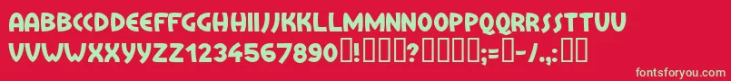 TreasureIsland Font – Green Fonts on Red Background