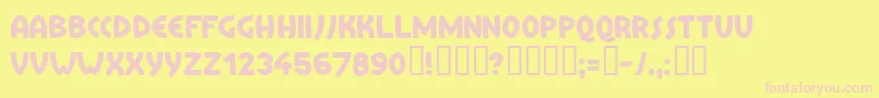 TreasureIsland Font – Pink Fonts on Yellow Background