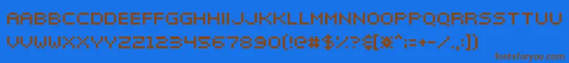 Elektr025 Font – Brown Fonts on Blue Background