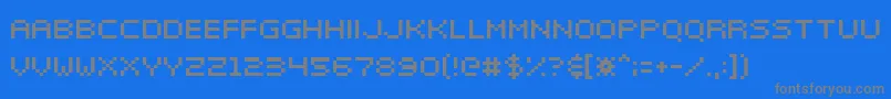 フォントElektr025 – 青い背景に灰色の文字