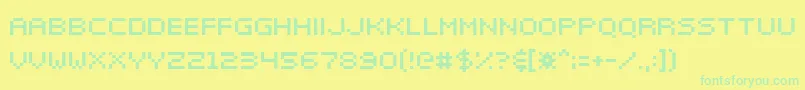 Elektr025-Schriftart – Grüne Schriften auf gelbem Hintergrund