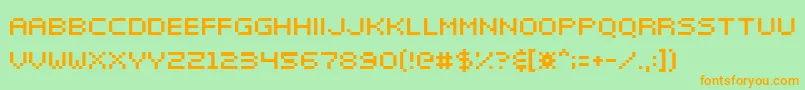 Elektr025 Font – Orange Fonts on Green Background