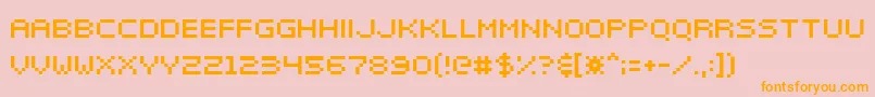 Elektr025 Font – Orange Fonts on Pink Background
