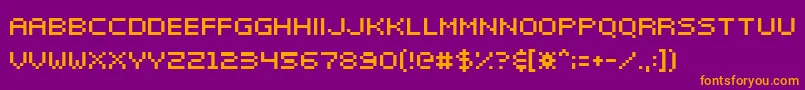 Elektr025 Font – Orange Fonts on Purple Background