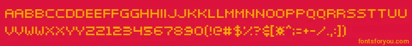 Elektr025 Font – Orange Fonts on Red Background