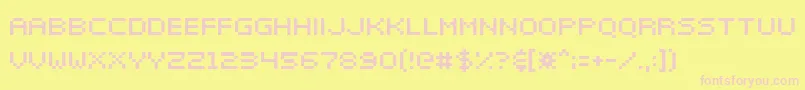 Elektr025 Font – Pink Fonts on Yellow Background