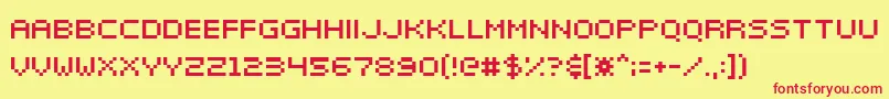 Elektr025 Font – Red Fonts on Yellow Background