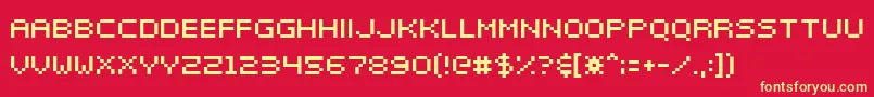 Elektr025 Font – Yellow Fonts on Red Background