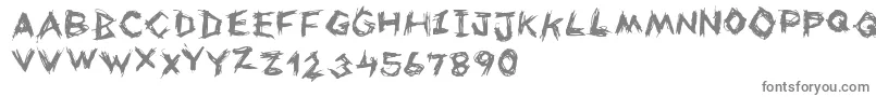 Uneasy-fontti – harmaat kirjasimet valkoisella taustalla