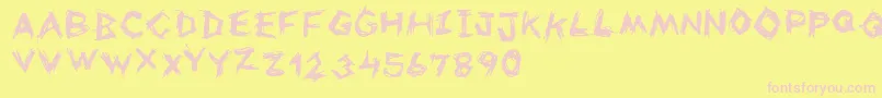 Uneasy Font – Pink Fonts on Yellow Background