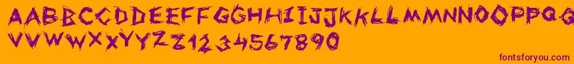 Uneasy Font – Purple Fonts on Orange Background