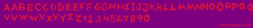 Uneasy Font – Red Fonts on Purple Background