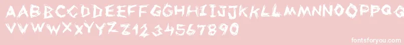 Uneasy Font – White Fonts on Pink Background