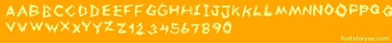 Uneasy Font – Yellow Fonts on Orange Background