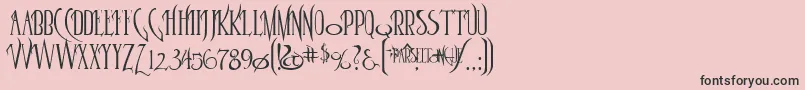 Parseltongue-Schriftart – Schwarze Schriften auf rosa Hintergrund