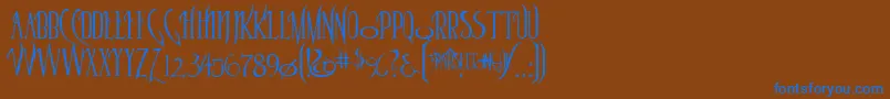 Parseltongue-Schriftart – Blaue Schriften auf braunem Hintergrund