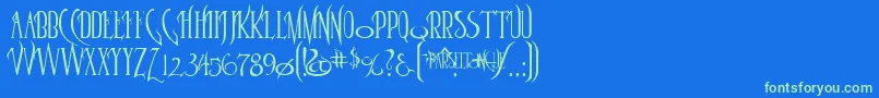 Parseltongue Font – Green Fonts on Blue Background