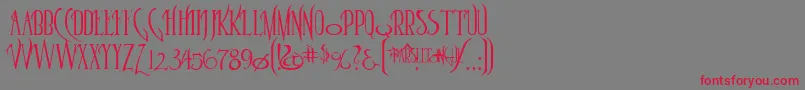 Parseltongue-Schriftart – Rote Schriften auf grauem Hintergrund