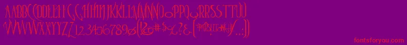 Parseltongue-Schriftart – Rote Schriften auf violettem Hintergrund