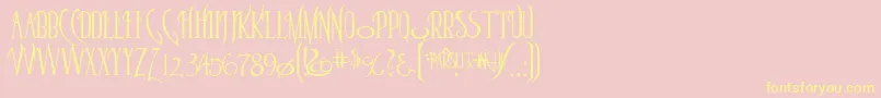 Parseltongue-Schriftart – Gelbe Schriften auf rosa Hintergrund