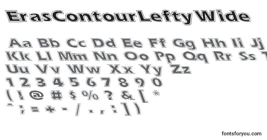 Fuente ErasContourLeftyWide - alfabeto, números, caracteres especiales
