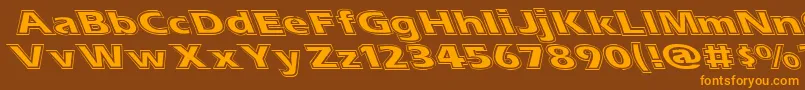 ErasContourLeftyWide Font – Orange Fonts on Brown Background