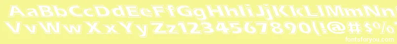 ErasContourLeftyWide Font – White Fonts on Yellow Background