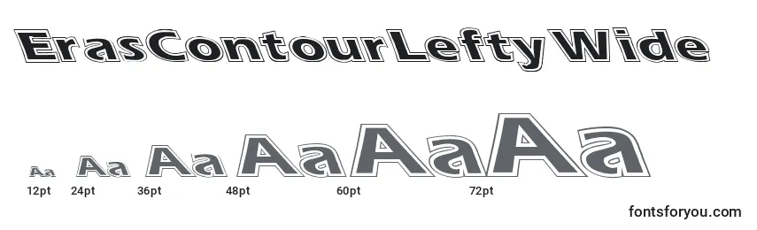 ErasContourLeftyWide Font Sizes