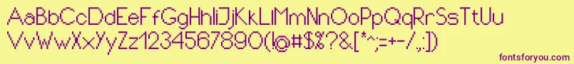 PixIdeal Font – Purple Fonts on Yellow Background