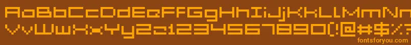 Czcionka Acme5Wide – pomarańczowe czcionki na brązowym tle