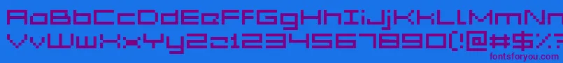 Acme5Wide Font – Purple Fonts on Blue Background