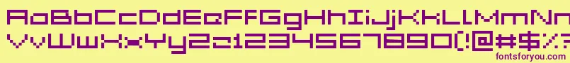 Acme5Wide Font – Purple Fonts on Yellow Background