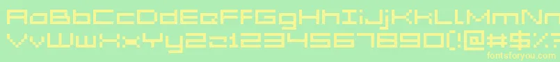 Weitere Informationen zur Acme5Wide-Schriftart Acme5Wide-Schriftart – Gelbe Schriften auf grünem Hintergrund