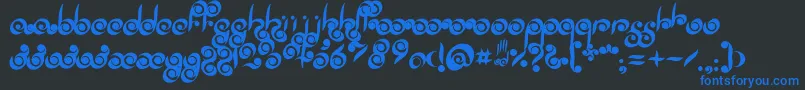 Palmofbuddha Font – Blue Fonts on Black Background