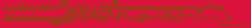 Palmofbuddha Font – Brown Fonts on Red Background