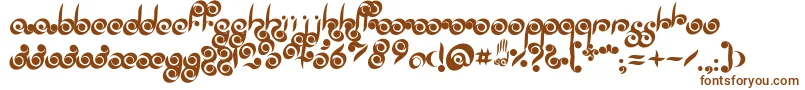 Palmofbuddha-Schriftart – Braune Schriften auf weißem Hintergrund