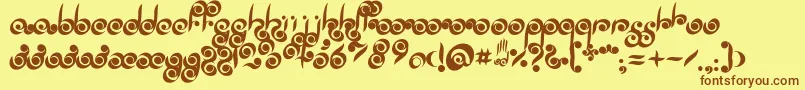 Palmofbuddha Font – Brown Fonts on Yellow Background