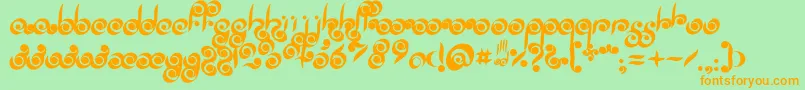 Palmofbuddha Font – Orange Fonts on Green Background