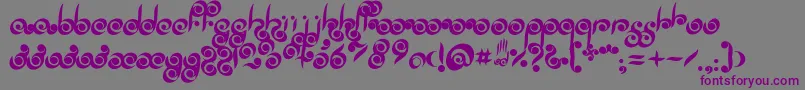 Palmofbuddha-Schriftart – Violette Schriften auf grauem Hintergrund