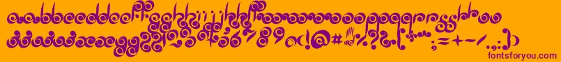 Palmofbuddha-fontti – violetit fontit oranssilla taustalla
