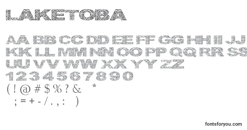 Fuente LakeToba - alfabeto, números, caracteres especiales