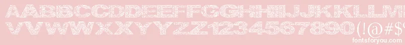 LakeToba-Schriftart – Weiße Schriften auf rosa Hintergrund