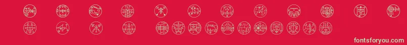 Whitemagick Font – Green Fonts on Red Background