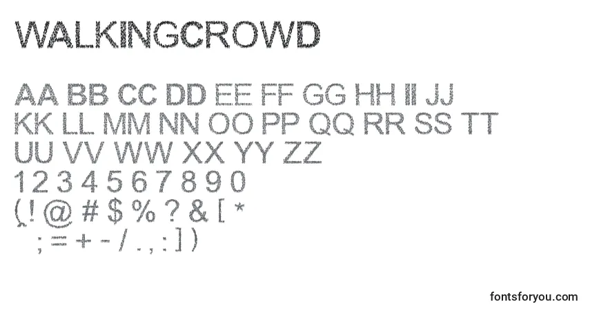 Walkingcrowdフォント–アルファベット、数字、特殊文字