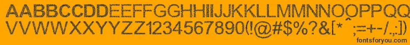 Walkingcrowd-Schriftart – Schwarze Schriften auf orangefarbenem Hintergrund