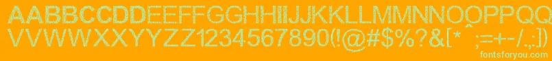 フォントWalkingcrowd – オレンジの背景に緑のフォント