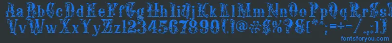 EnglishRose Font – Blue Fonts on Black Background